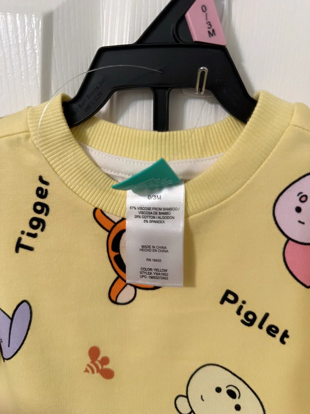 Disney Yellow Winnie the Pooh Baby Boy 2 Piece French Terry Short Set - Picture 10 of 11